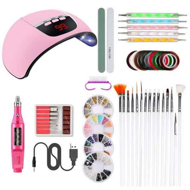 Nail Art Brushes Kit, Teenitor Nail Art Tool with Nail Dotting Tools, 3D  Butterfly Nail Art Stickers, Nail Art Rhinestones and Pick Up Tweezer, Nail  Foil Flakes, Nail Art Striping Tape -