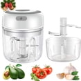 thumbnail image 4 of Inteprter Mini trituradora eléctrica de chile y ajo, 250ml/150ml, trituradora automática de alimentos vegetales, utensilios de cocina, Cocina y Comedor Blanco, 4 of 6