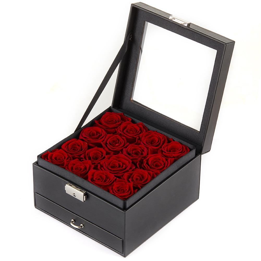 Real Fresh Preserved Forever Roses Acrylic Box Eternal  Roses Wedding Favor For Guest in Bulk Luxury Preserved Roses in Box Wedding Gifts