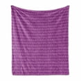 thumbnail image 1 of Purple Soft Flannel Fleece Throw Blanket, Monochromatic Repetitive Composition of Numerous Little Bird Feather Motifs, Cozy Plush for Indoor and Outdoor Use, 50" x 70", Baby Pink Violet, by Ambesonne, 1 of 6