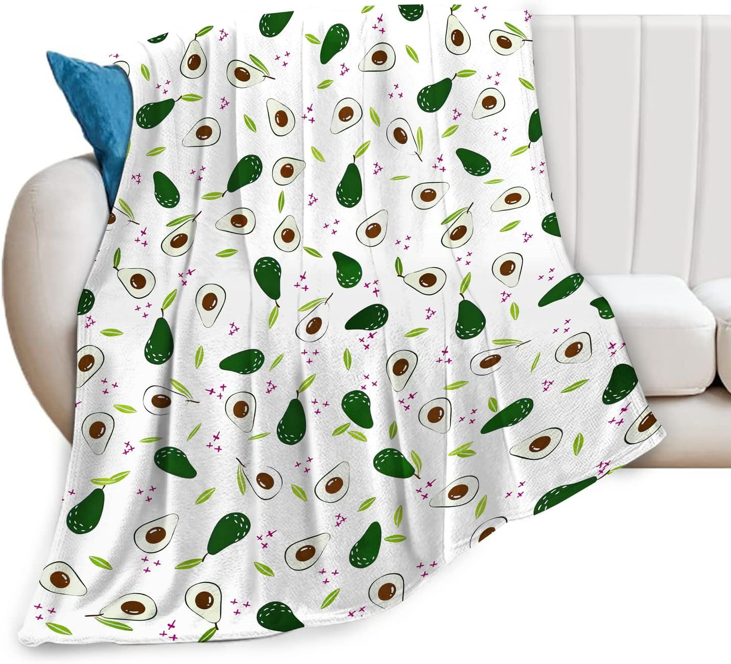 Avocado Blanket Avocado Throw Blanket for Girls Women Fruits Blanket for Kids Adults Ultra Soft