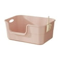 thumbnail image 2 of Caja de arena abierta para gatos de interior con asas huecas, contenedor de arena para gatos, bandeja de arena de tamizado frontal bajada portátil en, 2 of 8