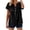 e-386Black1750, variant on FUYUDY Women Shirts Fashion Short Sleeve Notch V Neck Casual Solid Color Blouse With Soft Textured Fabric Everyday Versatile Female Tops