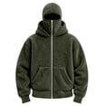 thumbnail image 4 of Lounge Zip Up Jacket for Mens Winter Fall Long Sleeve Thermal Fuzzy Plain Jackets Hood Outfits Sweatshirts Mens 2026, 4 of 7
