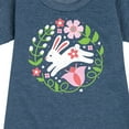 thumbnail image 3 of Instant Message - Scandinavian Bunny With Flowers - Toddler & Youth Girls Fleece Dress, 3 of 6