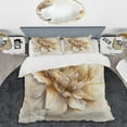 thumbnail image 2 of Designart "Solitary Beige Blossom V" Floral & Botanical Bedding Covert Set - Floral Beige Traditional Bed Set With 2 Shams, 2 of 6