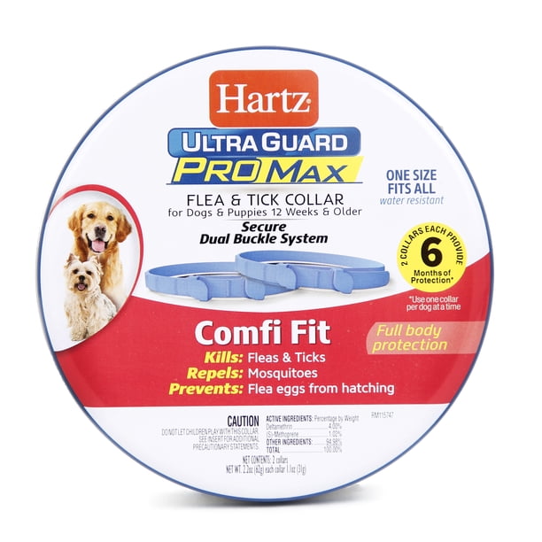 Hartz Ultraguard Pro Max Flea Tick Blue Collar For Dogs And Puppies 12 Weeks Or Older Tin Of 2 Collars Walmart Com Walmart Com