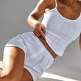 thumbnail image 4 of Vrorvz Women Pjs Set Short Sleeveless Crew Neck Camisole Pajamas 2 PC Casual Soft Sets Loungewear Outfit S-XL, 4 of 5