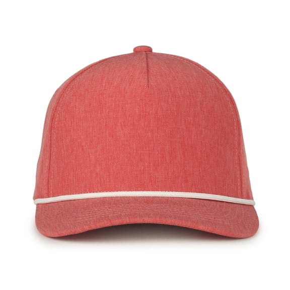 Outdoor Cap Rope Golf Hat – High Crown Structured Performance Cap with White Rope Accent, Adjustable Snapback, One Size, Red