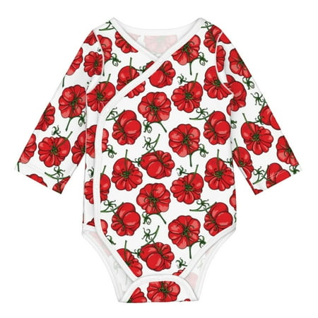

Matuu Hand Drawn Tomatoes for Baby Long-Sleeve Bodysuit Soft Cotton Comfortable and Breathable Perfect for Newborns and Infants