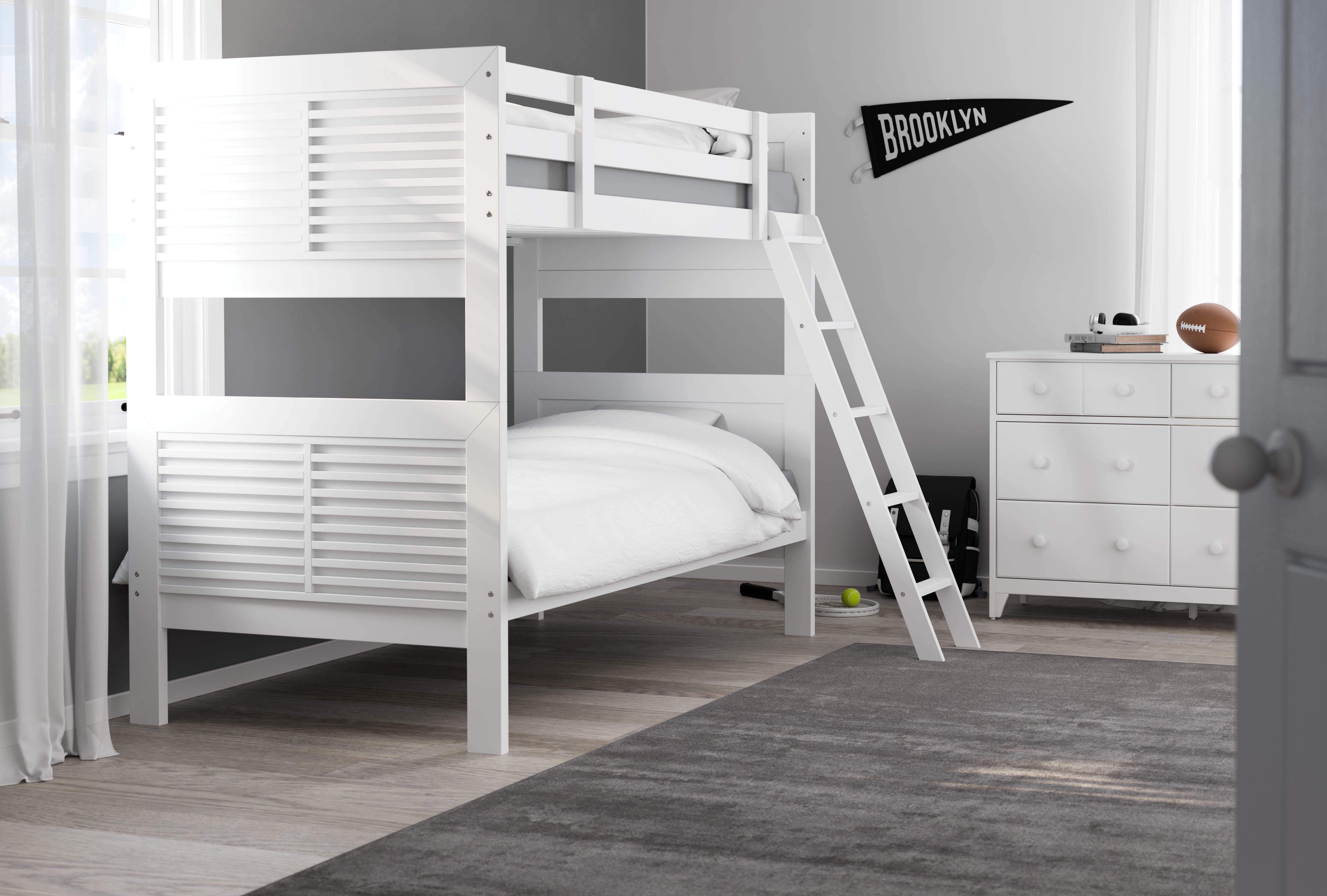Storkcraft Milo Twin Kids Bunk Bed, White