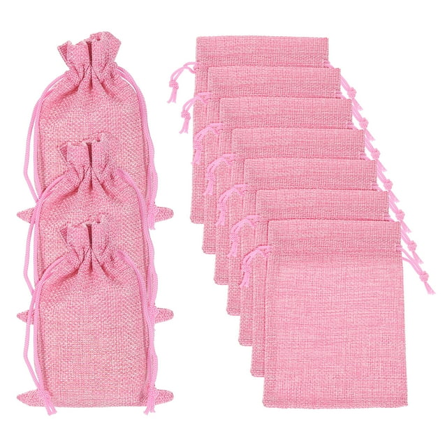 Bolsas de Yute Uxcell con Cordón, Sacos de Favor, Bolsas de Joyería para Regalos, Rosa