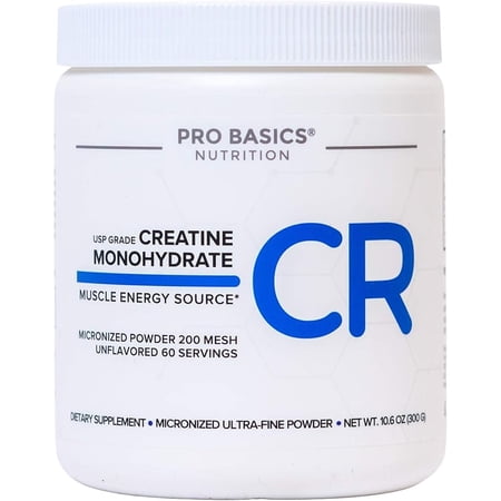 Micronized Creatine Monohydrate Powder 10.6oz. Unflavored. Pure Non Grainy Dissolve Easily No Additives Vegan & Keto. 60 Servings 5000mg 5g per Scoop. Take Pre or Post Workout