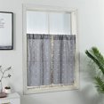thumbnail image 1 of YoKii Rideaux de Cuisine Boho 36 Pouces de Longueur, Panneau de Fenêtre Court en Coton Lin Style Ferme Moderne Rideaux Café à Pompons Semi-Transparents Petit Rideau Décor (Niveaux - 24 x 36, Gris Foncé), 1 of 7