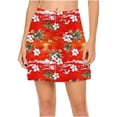 thumbnail image 4 of Jacenvly - Faldas deportivas para mujer, de moda, con estampado floral de verano, plisadas, de tenis, atléticas, elásticas, para yoga, de dos piezas, cómodas, color rojo, 4 of 7