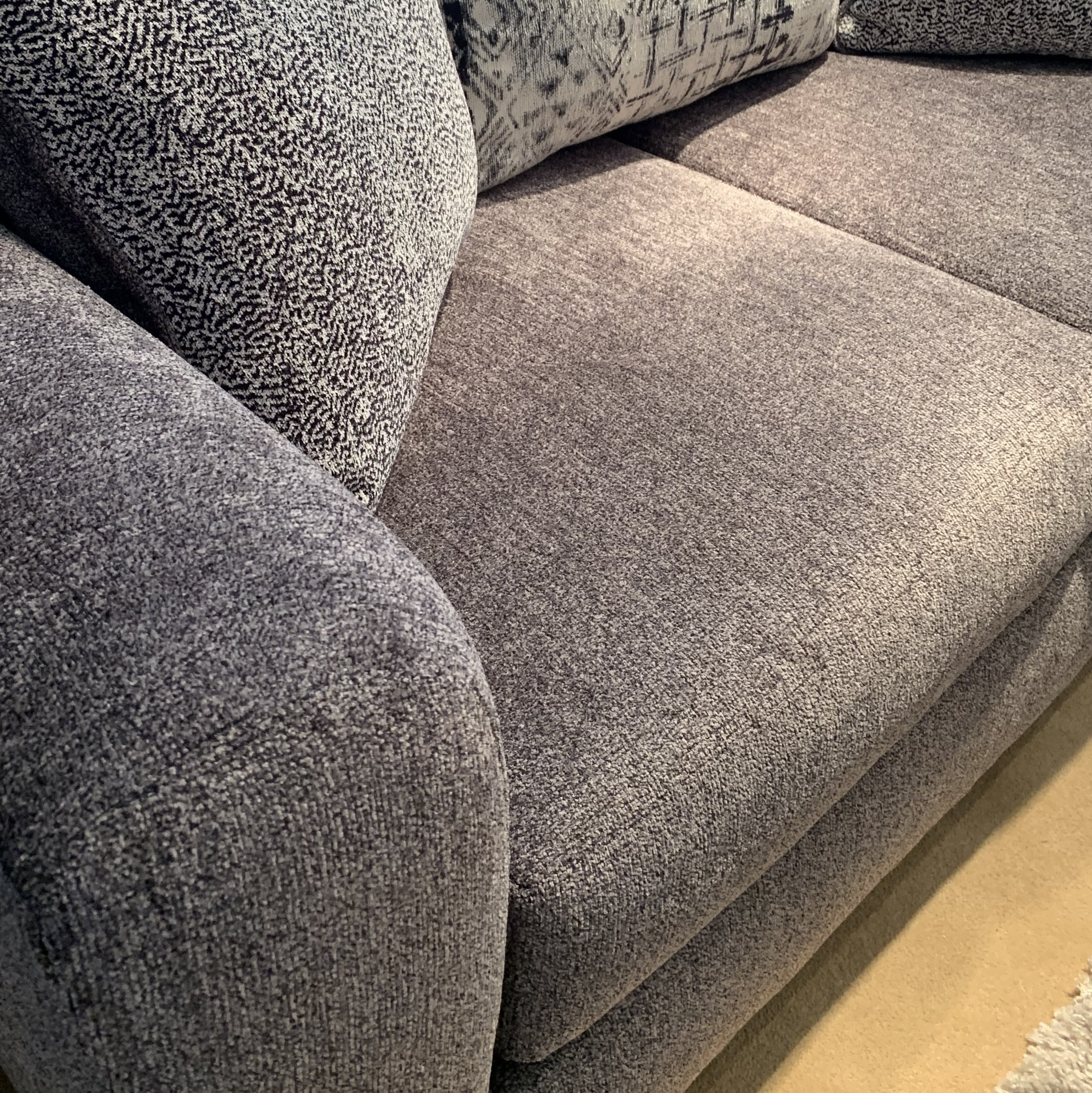 Roundhill Furniture Contemporary Polyester Sofa Living Room Set, Tori Slate