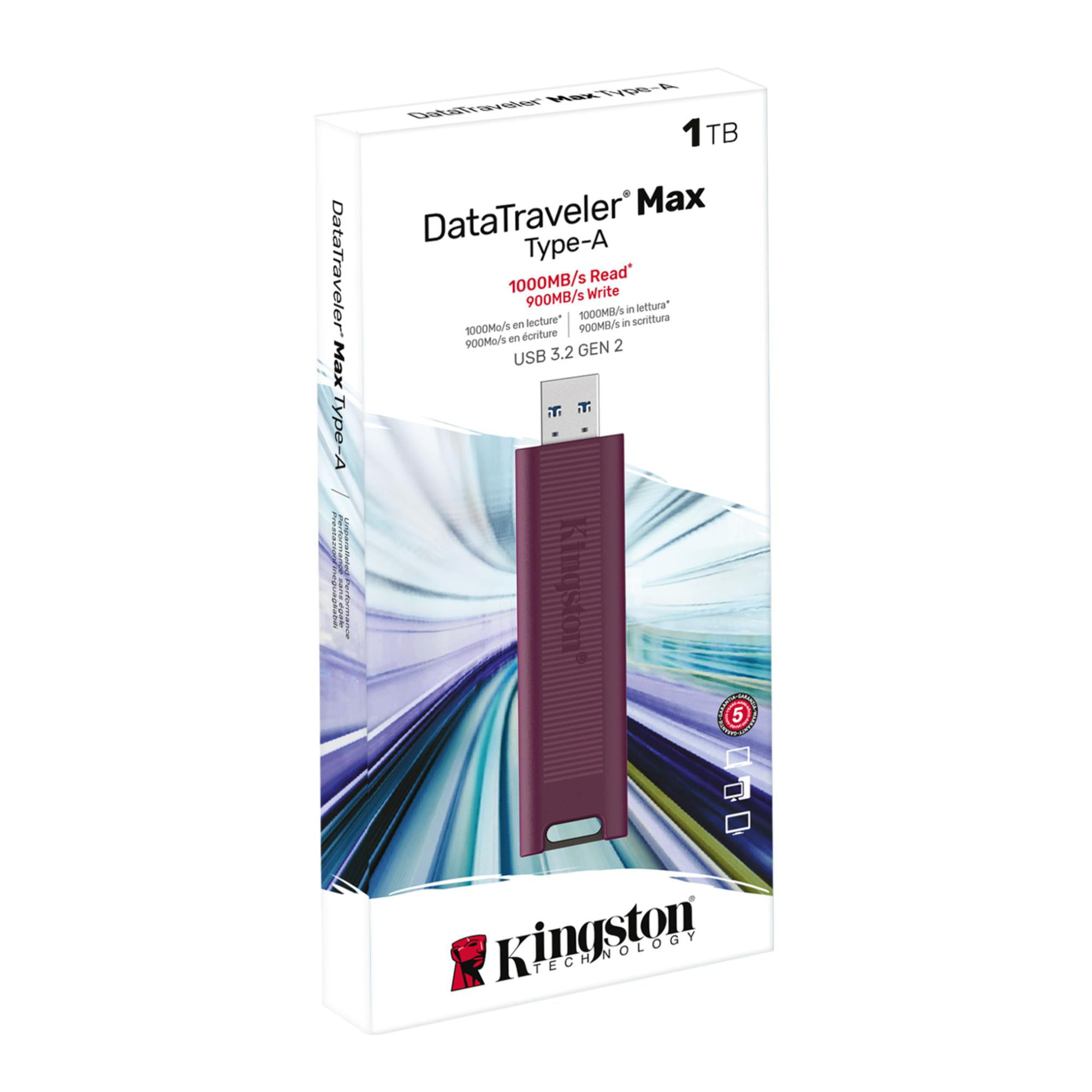Duplikering Udvalg Forbindelse The Kingston DataTraveler Max 1TB USB 3.2 Gen 2 Flash Drive DTMAXA/1TB -  Walmart.com