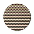 thumbnail image 1 of Chevron Mouse Pad for Computers, Retro Style Horizontal Borders with Different Colored Zig Zag Lines Old Fashioned, Round Non-Slip Thick Rubber Modern Mousepad, 8" Round, Multicolor, by Ambesonne, 1 of 2