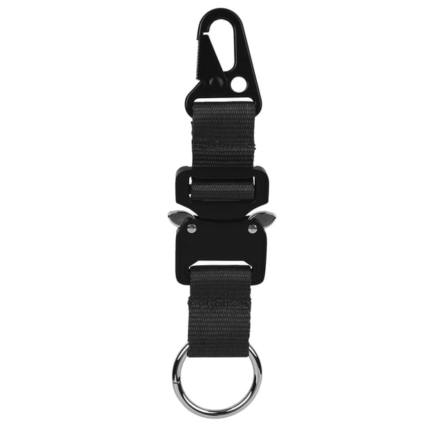Tácticas Correas de nailon duraderas Hebilla colgante Mosquetón Aleación de zinc Llavero para exteriores Gancho de escalada Accesorio de hardwareNegro