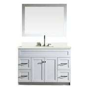 ARIEL HAMLET 49 IN. SINGLE SINK VANITY SET WITH WHITE QUARTZ COUNTERTOP IN WHITE