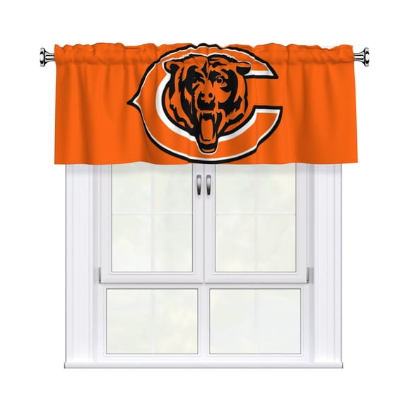 Chicago Football Team Blackout Valance Curtains 54x18in, Football Fan Home Decor Curtains for Kitchen, Bedroom, Living Room, Rod Design, Easy Installationid #8nFT0