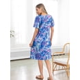 thumbnail image 6 of MINTREUS Nightgowns for Women Short Sleeve Nightshirt Comfy Sleepwear MuMu Dress with Pockets, 6 of 7