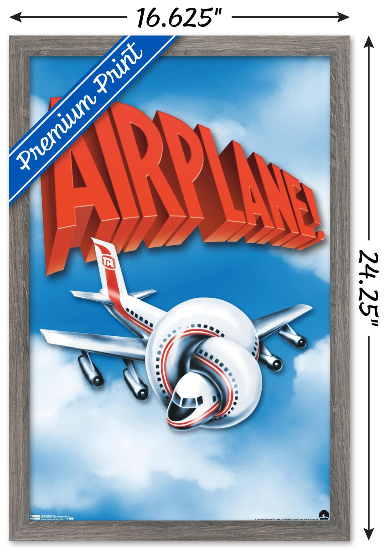 Airplane - Key Art Wall Poster, 14.725" x 22.375", Framed