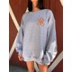 thumbnail image 1 of Sudadera navideña para mujer, holgada, con cuello redondo y manga larga, estilo informal, de gran tamaño, 1 of 5