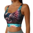 thumbnail image 2 of Pofeuu Ocean Seahorse Print Sports Bra for Women Sexy Vest Yoga Running Gym Fitness Crop Bras Tops-Large, 2 of 8