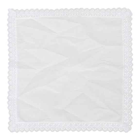 White Lace Handkerchief Ladies Cotton Hankies Lacy Large Bandana