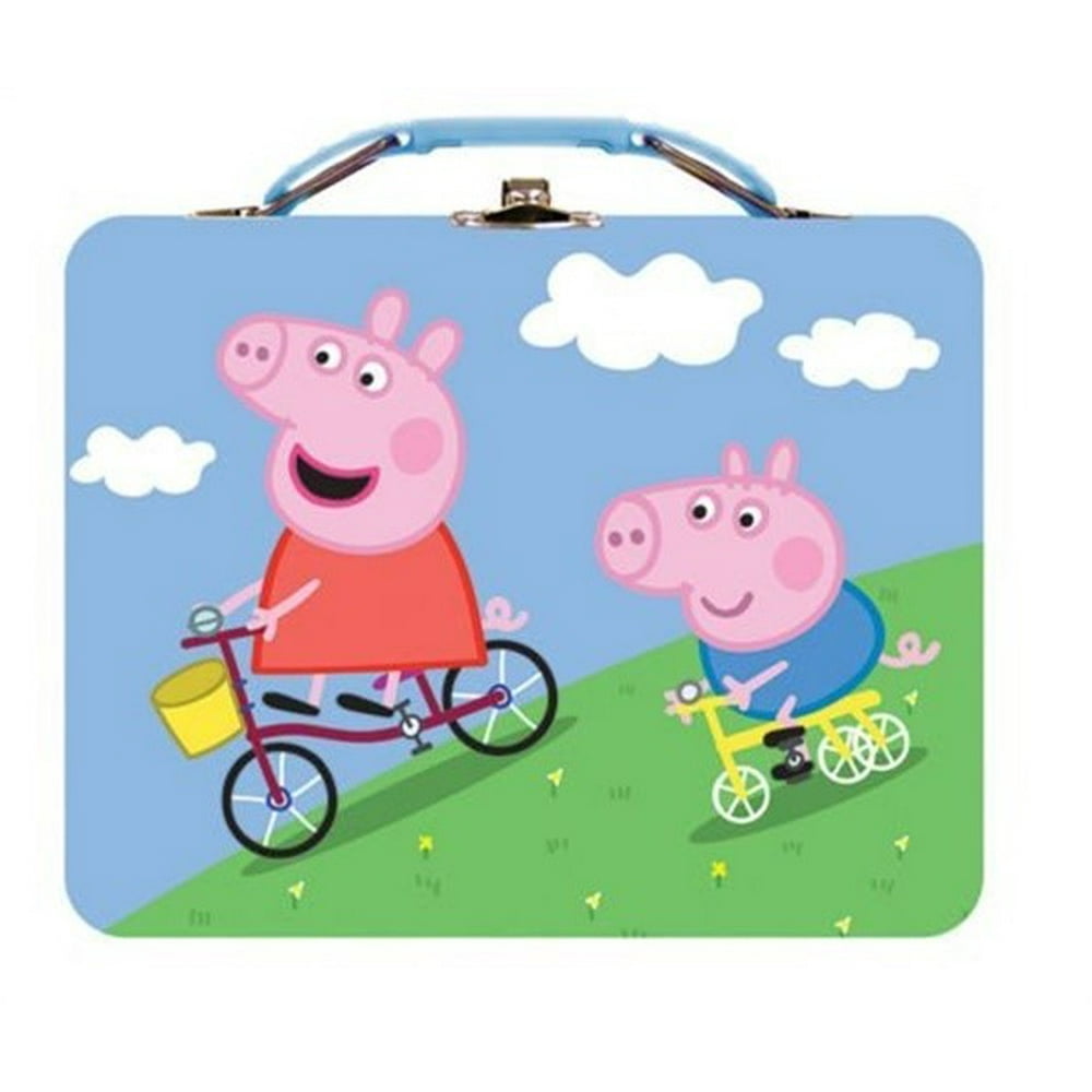 Peppa Pig Large Carry All Tin Lunch box Blue