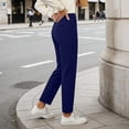 thumbnail image 5 of RYDCOT Women's Straight Wide Leg Dress Pants Stretchy Work Pants Business Casual Slacks with Pockets S-2XL Navy, 5 of 9
