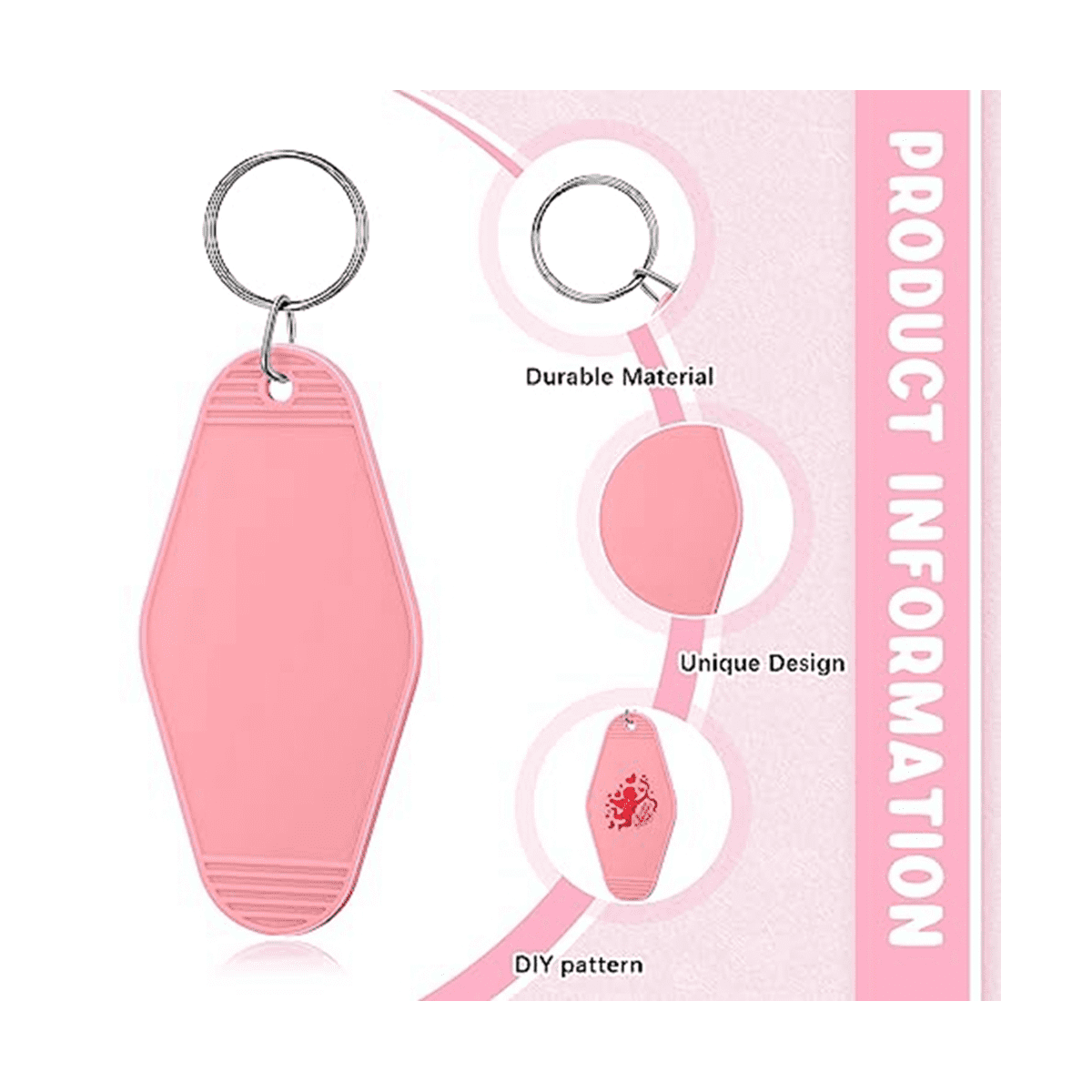 100Pcs Blank Hotel Motel Keychain 20 Colors Rhombus Motel Key Tags