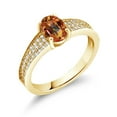 thumbnail image 2 of Gem Stone King 18K Yellow Gold Plated Silver Ecstasy Mystic Topaz Engagement Ring for Women (1.98 Cttw, Oval 8X6MM, Gemstone Birthstone, Available in Size 5, 6, 7, 8, 9), 2 of 4