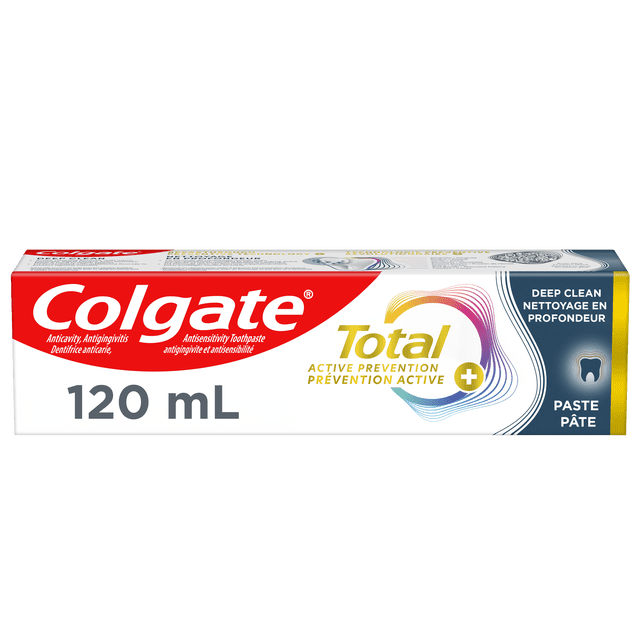 Colgate Total Active Prevention Plus Deep Clean Toothpaste, Mint Flavour, 120 ml