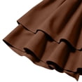 thumbnail image 5 of QIYAGBSA Halloween Dresses for Women Vintage Style Square Neck Bell Sleeve Ruched Waist Layered Ruffle Hem Mini Dress for Halloween Themed Events and Fall Parties (Coffee, M), 5 of 5