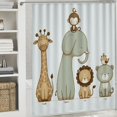 thumbnail image 6 of Orinice Cute Baby Animals Bathroom Decor Set with Hooks, Colorful Luxurious Graphic Print Polyester Fabric Shower Curtain Set, Mother's Day Decor for Bathroom, 100% Polyester Fiber 69x72, 6 of 7