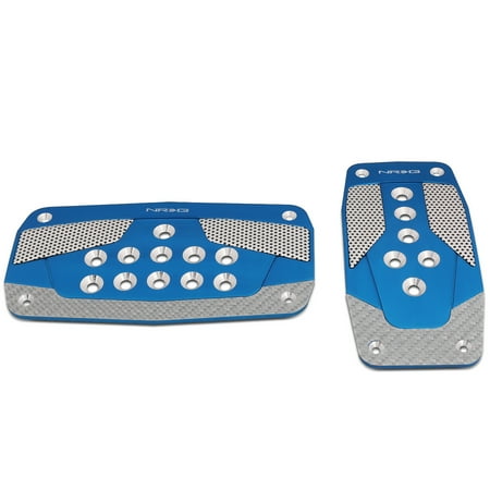 Cj7 Transmission Cover NRG Innovations PDL-450BL Aluminum Automatic Transmission AT Foot Pedal Cover Plates w/Carbon Fiber Trim ()