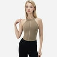 thumbnail image 4 of Women's Halter Neck Wrap Tie Athletic Tank Top - Large, Beige, 4 of 7