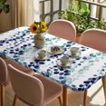thumbnail image 3 of Blue Weeping Eucalyptus Table Cloths for 6 Foot Rectangle Tables, Spring Summer Farmhouse Leaves Patio Waterproof Elastic Fitted Tablecloths, Washable Rectangular Table Cover for Camping, 3 of 8