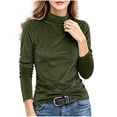 thumbnail image 2 of VBVC Women's Mock Neck Velvet Long Sleeve Pullover , Ladies' Slim Fit Stretch Top , Fall Winter Casual Layering Shirts For Women, S-2XL, 2 of 9