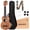 Natural, variant on AODSK  21"  Ukulele Kit with Case, Clip-On Tuner, Strap, Nylon Strings, Picks, Online Lesson, Ukelele Beginner Series (Natural)