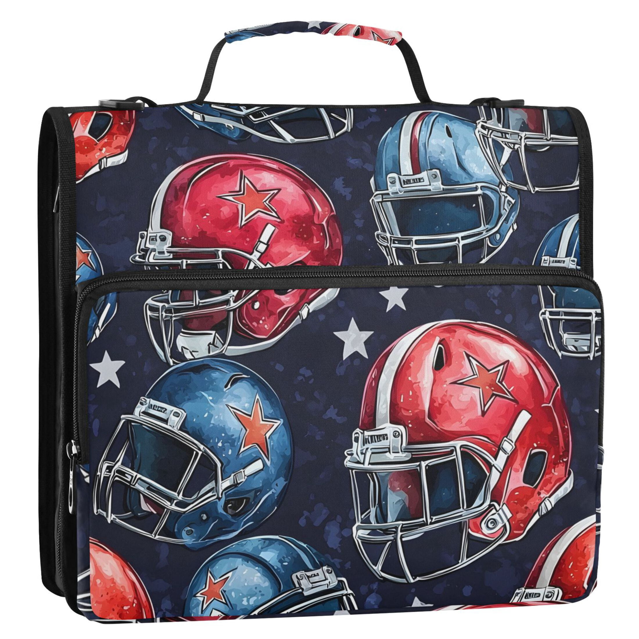 ALAZA Zipper Binder Football Helmet 3 Ring Trapper Keeper File Folder Organizer Bag