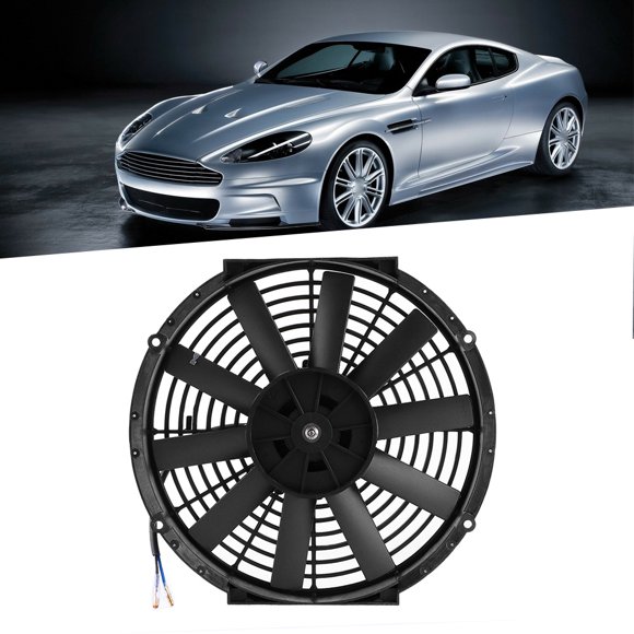 Radiator Fan, 12in Pull/Push Car Radiator Fan Engine Bay Cooling With Mounting Kit Auto Modified Parts