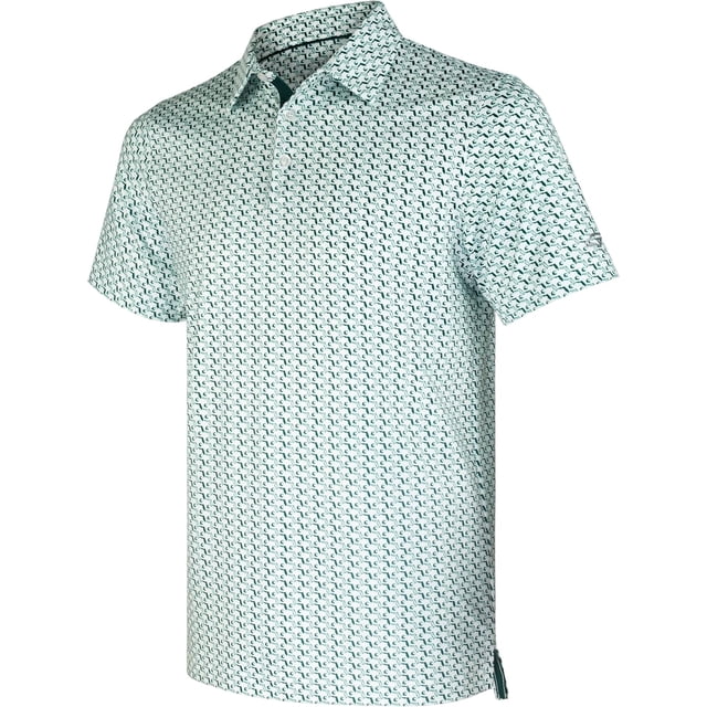 Chemises de Golf pour Hommes à Manches Courtes, Évacuation de l'Humidité, Ajustement Sec, Motifs Imprimés, Col à Revers, Performance Polo Chemises de Golf pour Hommes