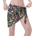 thumbnail image 3 of Kll Bright Mushrooms Print Women'S Sarong Coverups Short Bathing Suit Wrap Skirt Beach Wrap Swimsuit Cover Ups, 3 of 7