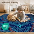 thumbnail image 4 of ODIKA 6'x9' Washable Area Rug Easy Care, Non-Shedding, Circle Tentacle Spiral Motif Symmetrical Maritime Theme Cover for Queen Size Bedroom Under Bed Master Suite, 4 of 7