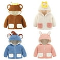 thumbnail image 4 of Godderr Toddler Baby Girls Boys Fleece Hooded Jacket Kids Zip Up Coat Winter Warm Bear Ear Cute Jackets Newborn Autumn Winter Outerwear for 4M-5Y, 4 of 6