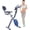 Blue + Metal, variant on Folding Exercise Bike, Fitness Upright and Recumbent X-Bike with 16-Level Adjustable Resistance, Arm Bands and Backrest   WL RR