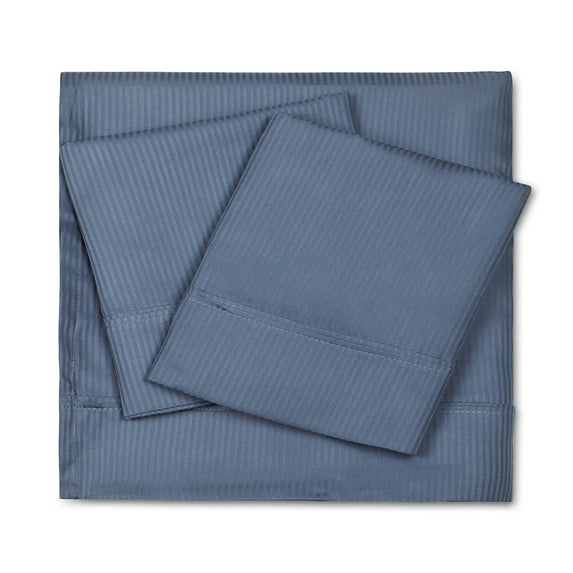 TRIDENT Queen Sheet Set- 300TC- 100% Cotton, Sateen Weave, 16 Inch Deep Pocket, Luxury Hotel Bedding Sheet Set, Oeko-Tex Certified, 4 Piece, Techno-fit, Trivana Collection (Cadet Blue)